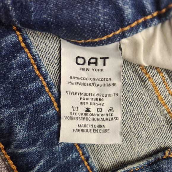 Oat New York raw hem distresses blue Denim jeans size 25 NWT - Picture 6 of 8